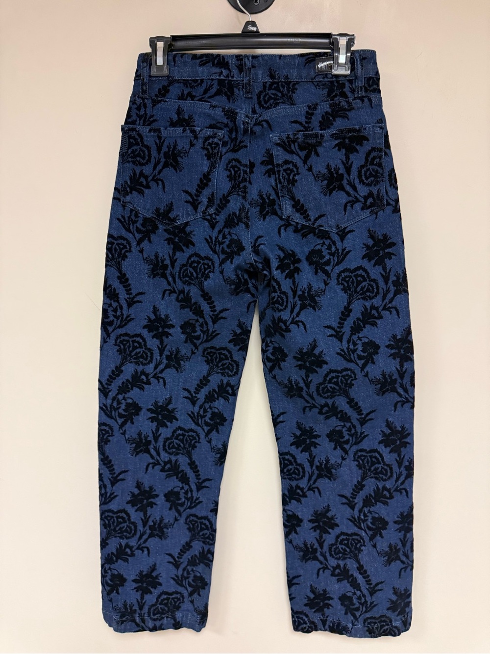 PAIGE floral print dark Blue denim Jeans LEENAH ANKLE size 27 women’s - Picture 5 of 7